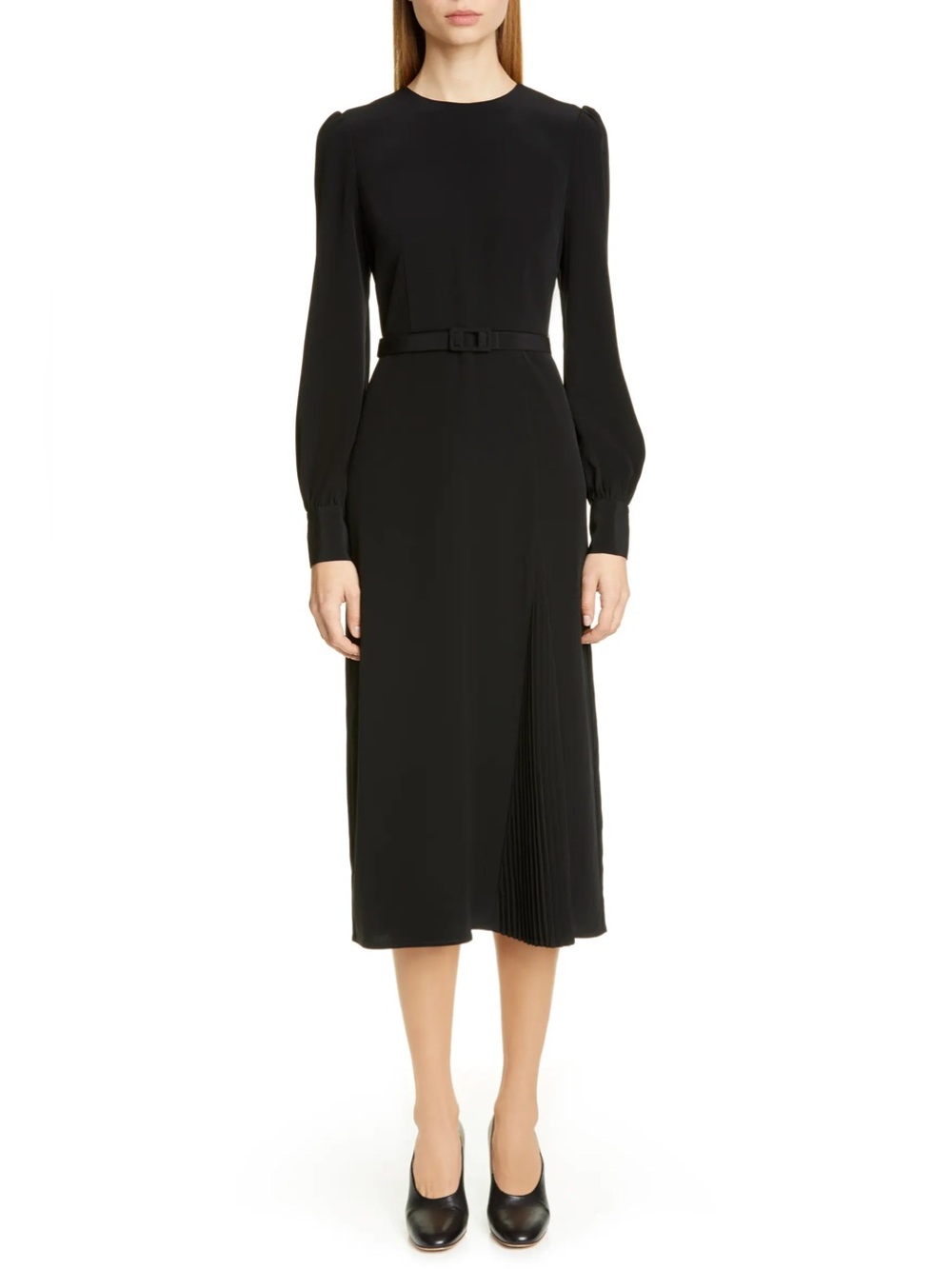 Co Essentials Pleated Panel Midi Dress Size Small